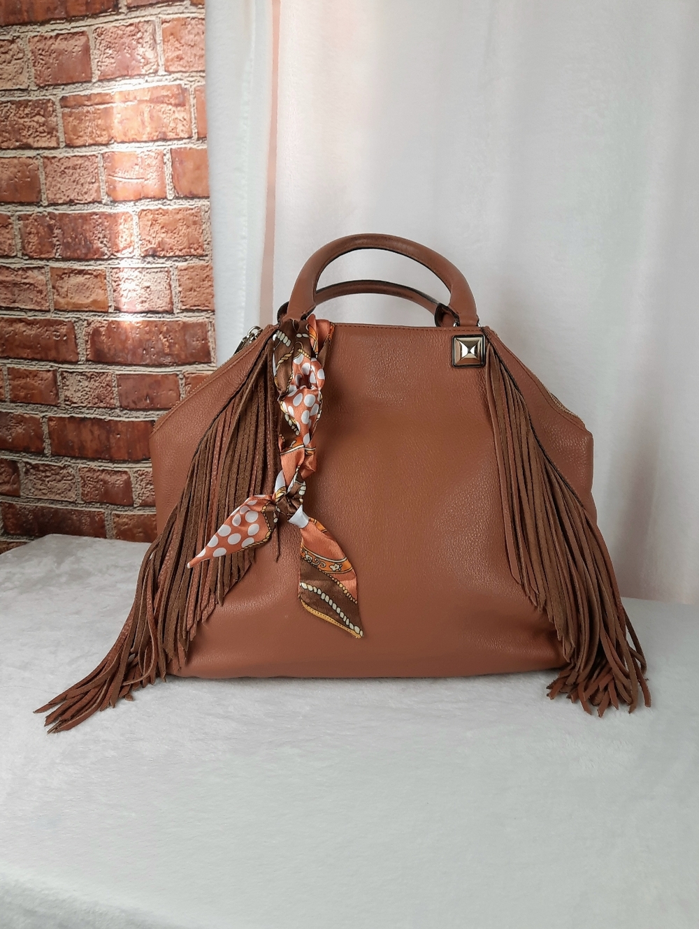 Rebecca Minkoff Brown Fringe Tote Bag